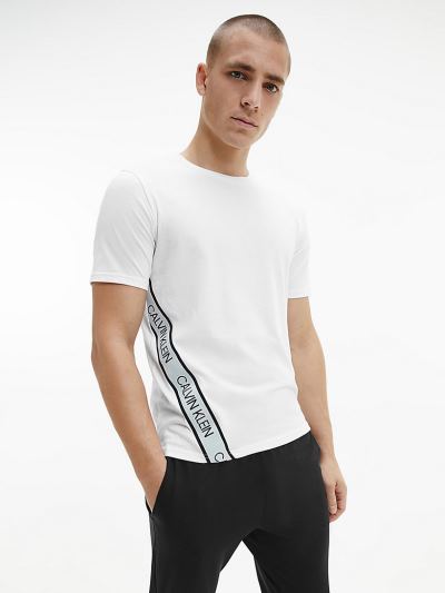 Calvin Klein Ruhák HU978210 | Calvin Klein Logo Tape Gym Férfi Póló Világos Fehér
